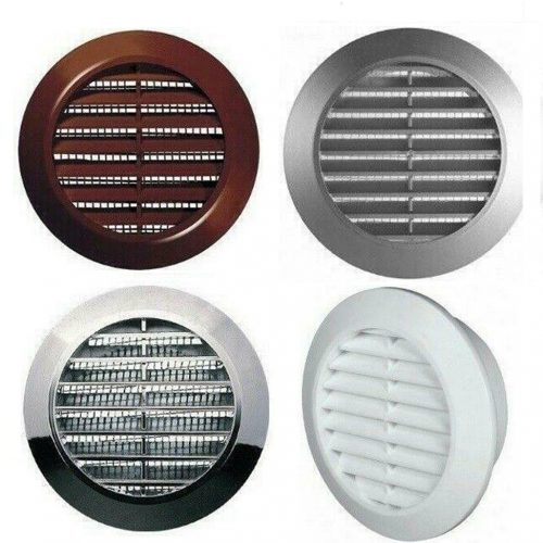 Round Air Vent Grille Ø 80mm with Flange and Fly Screen Ventilation Grill Cover