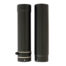 500mm 2 Part Adjustable 565mm - 920mm Black Enamel Flue Pipe (5 inch)