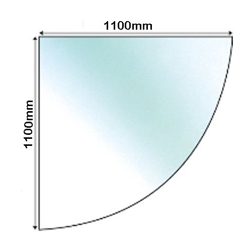 Glass Hearth Corner Piece Quadrant 1100 x 1100mm