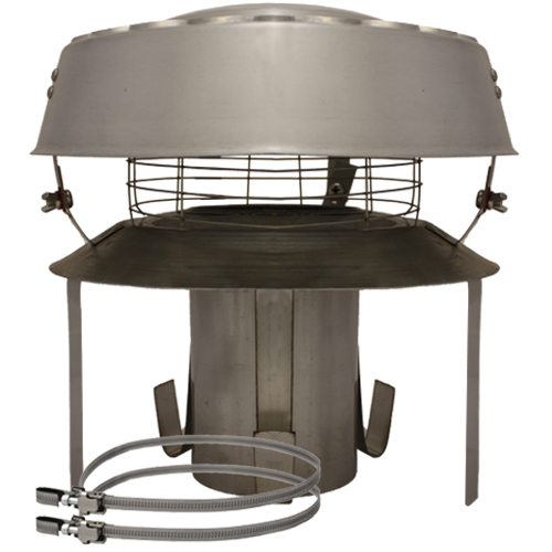 6" Stainless Steel Anti Down Draft Pot Hanging Cowl with Jubilee Strap