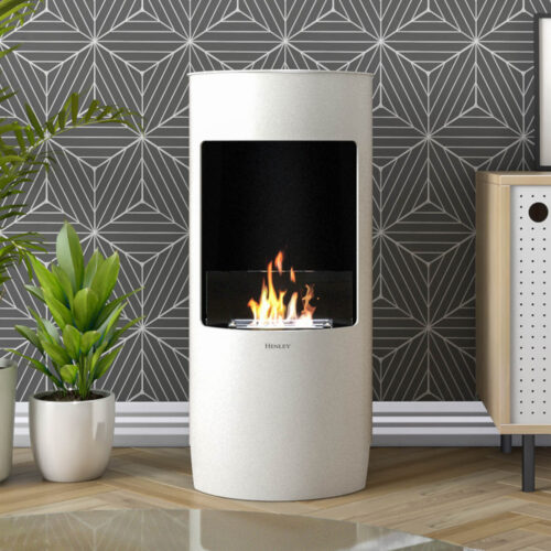 Henley Paris White - Curved and Contemporary Bio ethanol stove