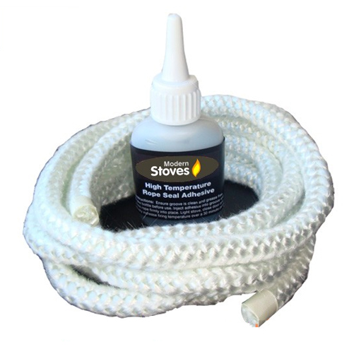 10mm Stove Rope 3 Metre Length - Hi Temp Adhesive Glue Kit