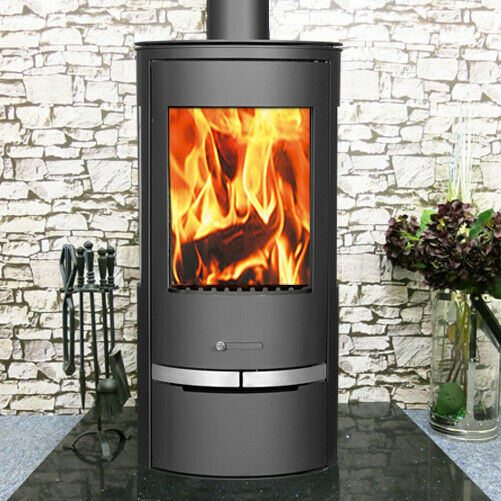Orion Vision 10kw Curved 3 Sided Contemporary Wood Burning Multi-Fuel Stove