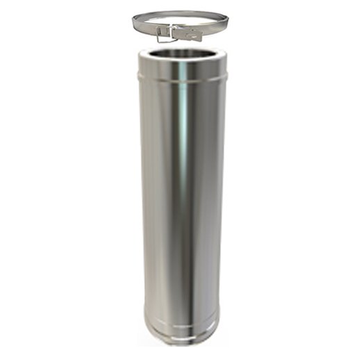 6 Inch Stainless Steel Twin Wall Insulated Flue Stove Pipe 150mm 